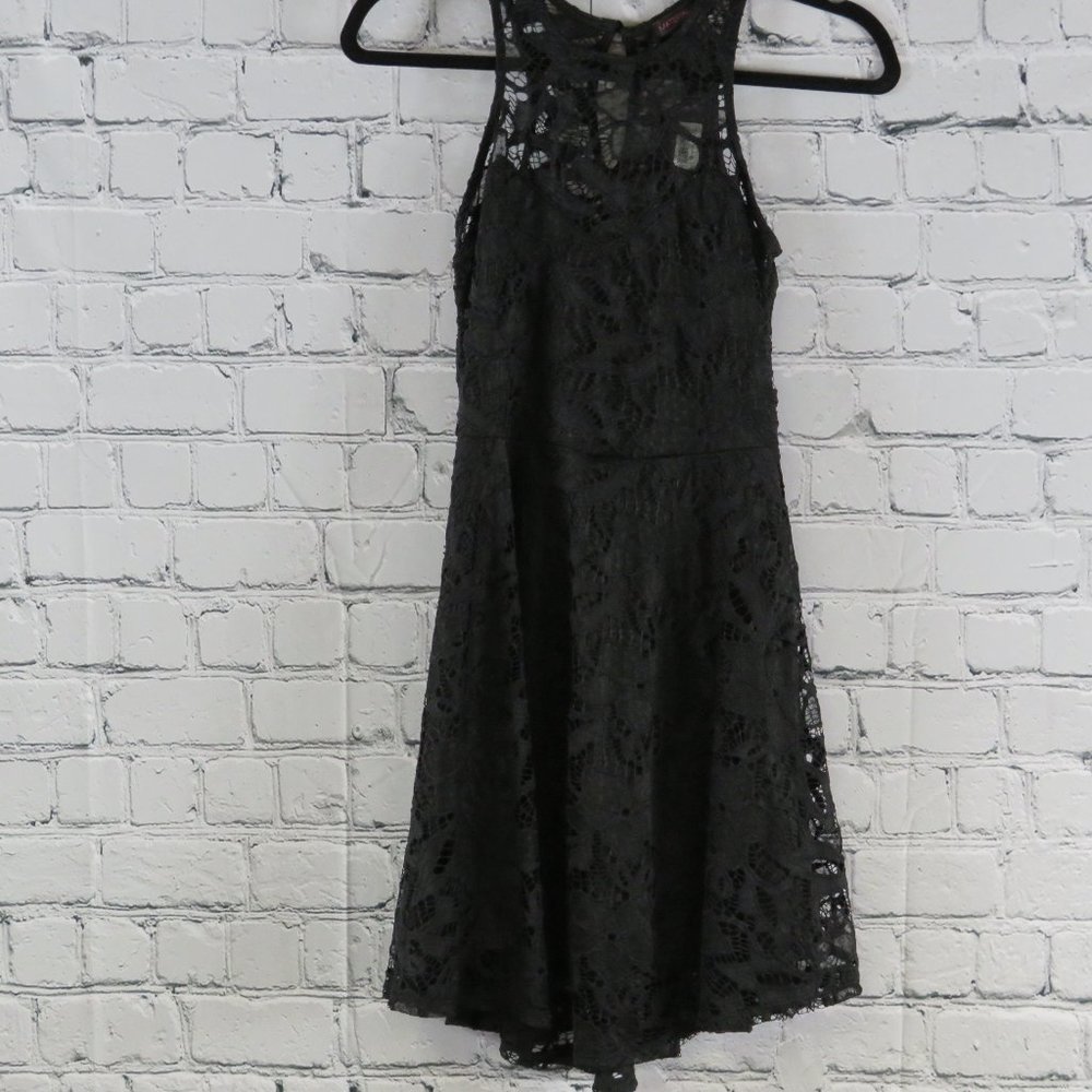 NWT-Women's Lace Illusion Cocktail Dress-Black - Picture 2 of 7